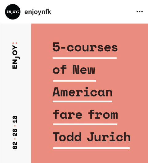 Instagram post for a tasting with Todd Jurich with colorblocked text