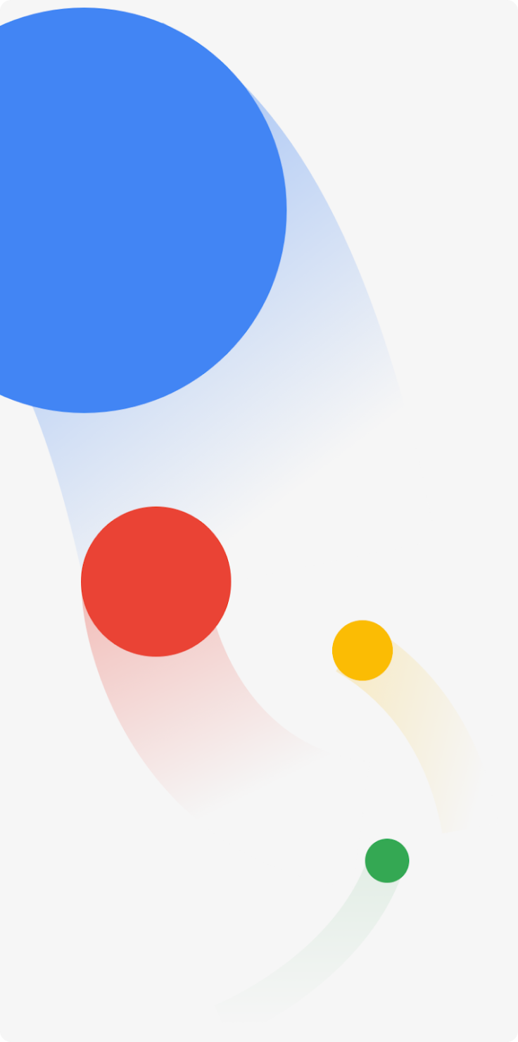 Four Google dots dance around the screen