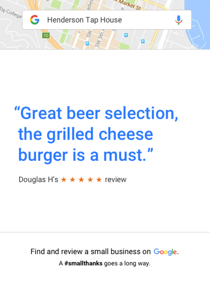 Single review poster with Google Maps header
