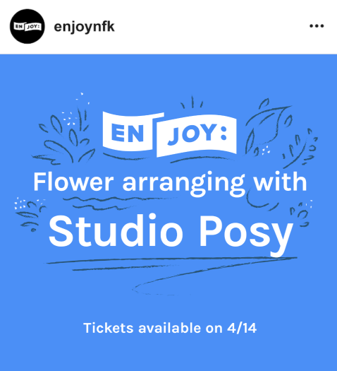 Instagram post for Studio Posy workshop with hand-drawn illustrations