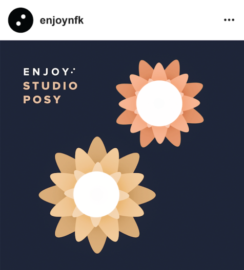 Instagram post for Studio Posy workshop with flowers illustrated in the arrangement of a colo